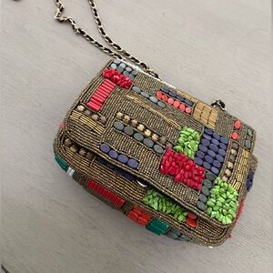Multicolor Beaded Crossbody Bag